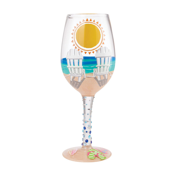 Enesco Wine Glass Sun on the Beach