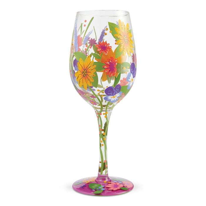 Enesco Wine Glass Wine in the Garden