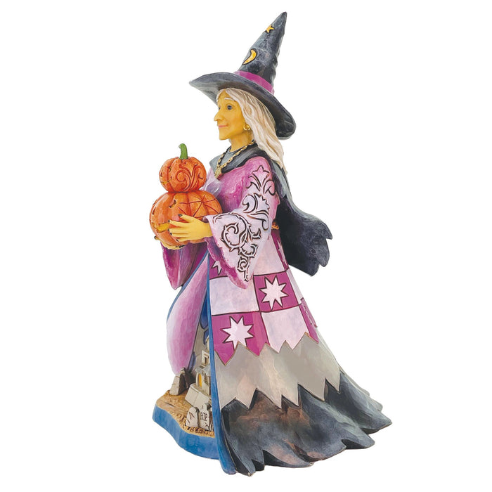 Enesco Witch Holding Pumpkins LED Fig