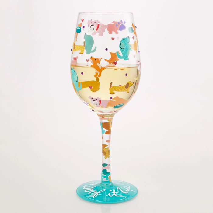 Enesco Woof It Up Wine Glass